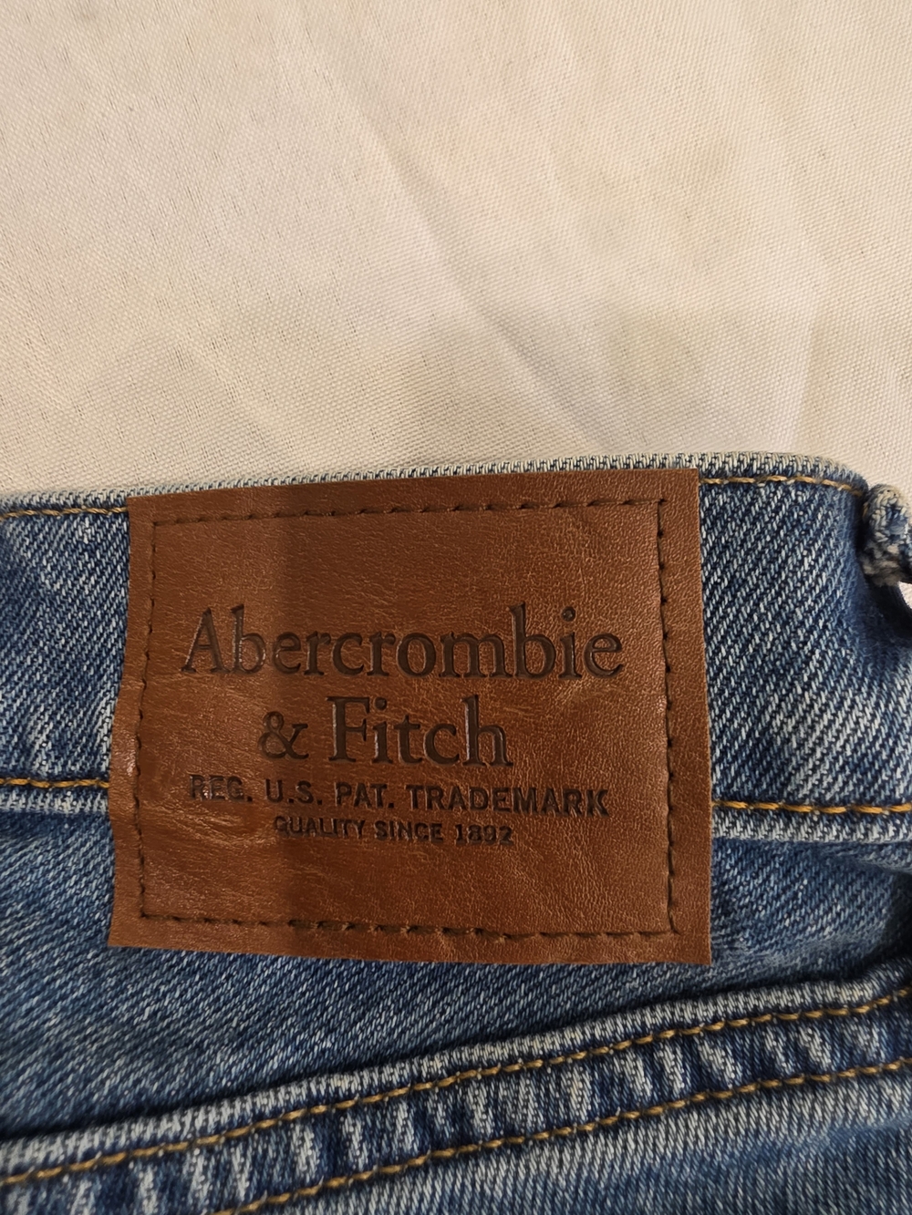 Abercrombie & Fitch Denim Collection Straight Fit Blue Wash Jeans Men W38 L32